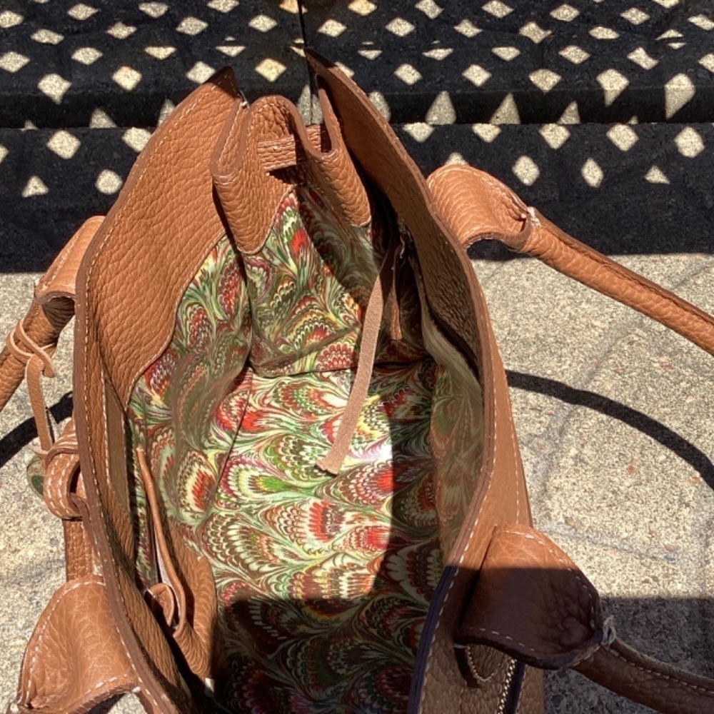 Dooney & Bourke Brown Pebble Leather Double Handle Satchel - Picture 9 of 9